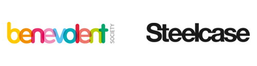 Client logos of The Benevolent Society and Steelcase