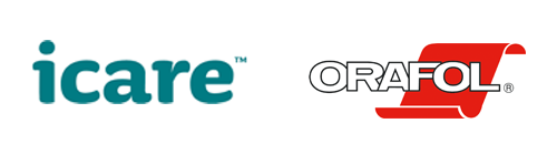 Client logos of icare and Orafol