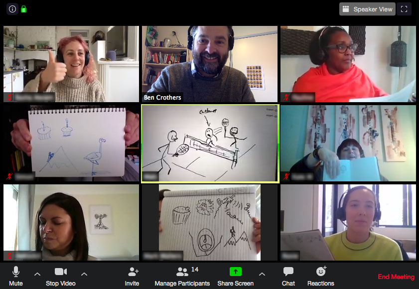 Screenshot of a training session conducted over Zoom videoconference